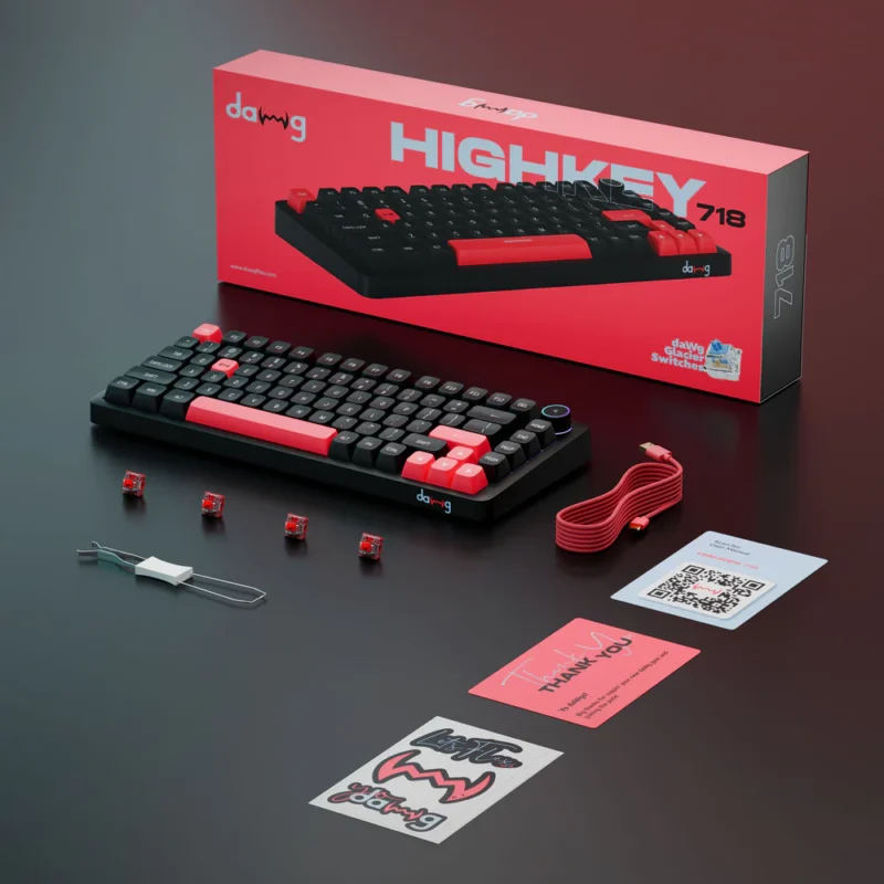 DAWG Highkey 718 Mechanical Wireless Bluetooth Multi-Device Gaming Keyboard – Premium RGB Performance 2 DAWG Highkey 718 Mechanical Wireless RGB Gaming Keyboard