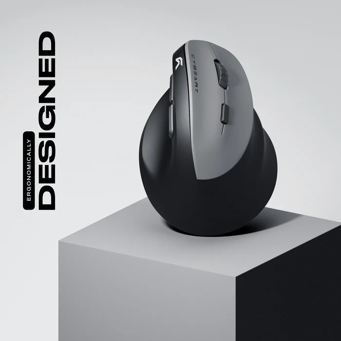 Cybeart Arcus Wireless Ergonomic Black Mouse