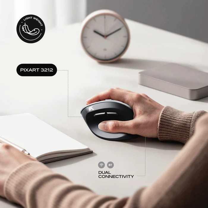 Cybeart Arcus Wireless Ergonomic Black Mouse