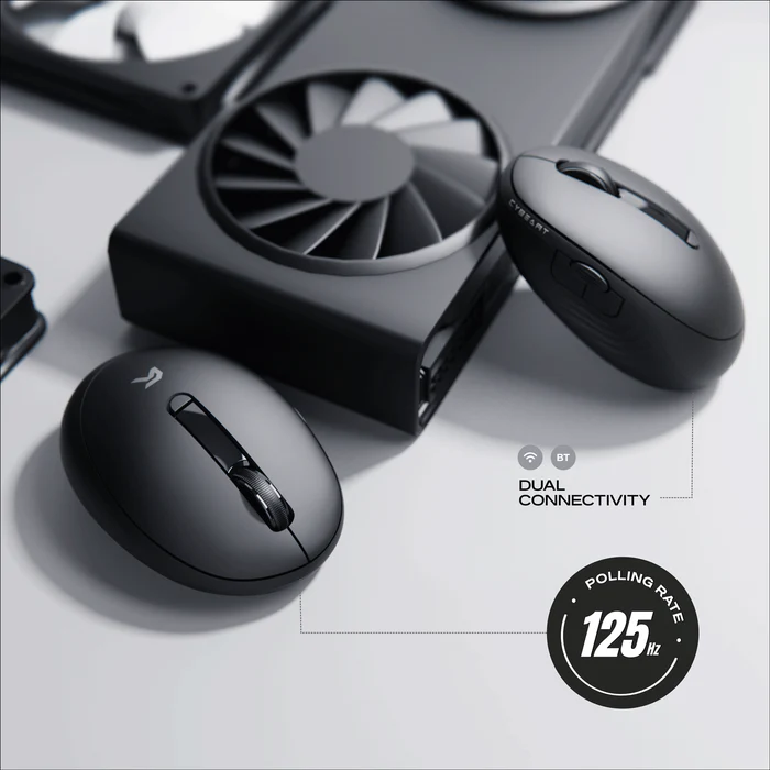 Cybeart Pocket Wireless Ergonomic Black Mouse