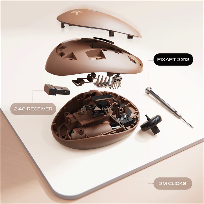 Cybeart Pocket Wireless Ergonomic Mocha Mousse Mouse