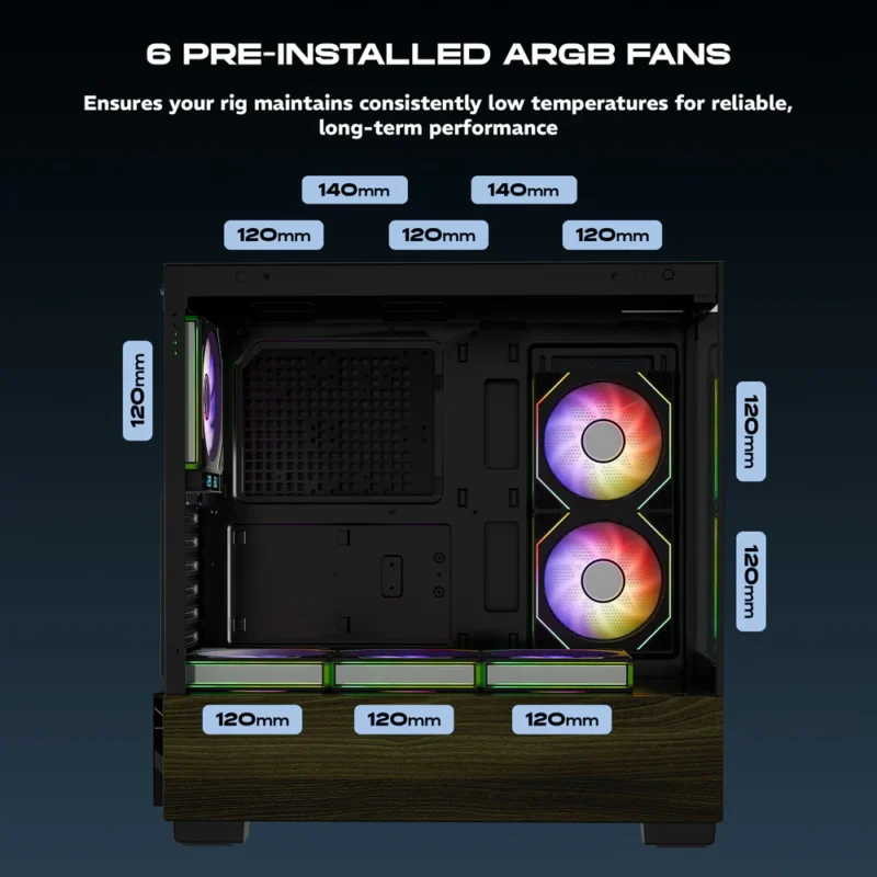 DAWG Y738 Black ARGB ATX Mid Tower Cabinet