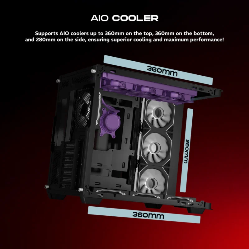 DAWG Y820 Black ARGB ATX Mid Tower Cabinet