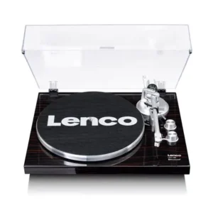 Lenco LBT-188WA Bluetooth record player with Audio-Technica cartridge and USB recording, premium wooden vinyl turntable for home audio setup