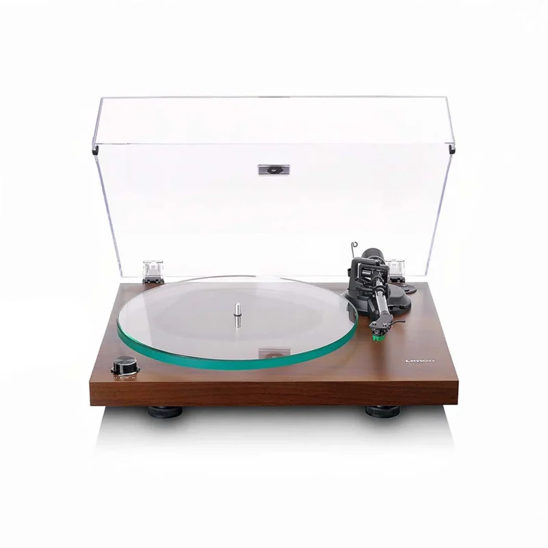 Lenco LBT-225WA Bluetooth record player with wooden finish and belt-drive system, premium vinyl turntable for wireless home audio setup