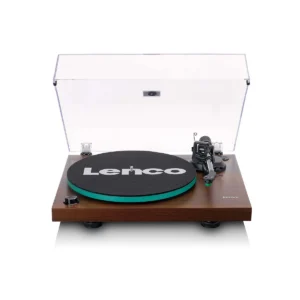 Lenco LBT-225WA Bluetooth record player with wooden finish and belt-drive system, premium vinyl turntable for wireless home audio setup