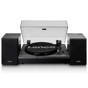 Lenco LS-300BK Bluetooth record player with elegant black finish for premium vinyl music playback