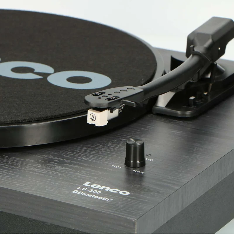 Lenco LS-300BK Bluetooth record player with elegant black finish for premium vinyl music playback