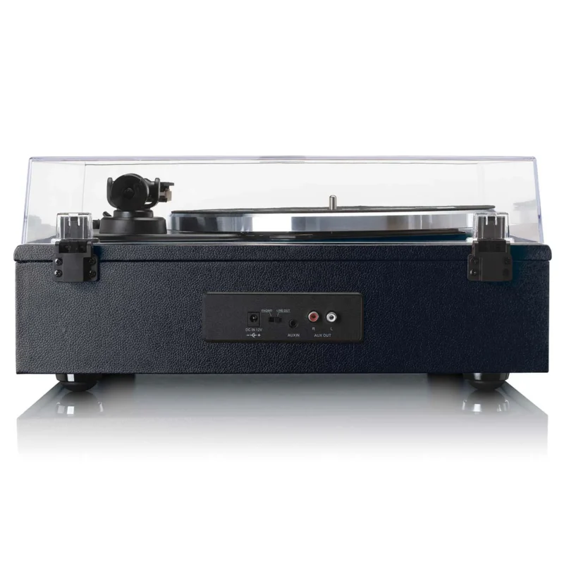 Lenco LS-430BK record player with 4 built-in speakers and black finish, Bluetooth vinyl turntable for home audio setup