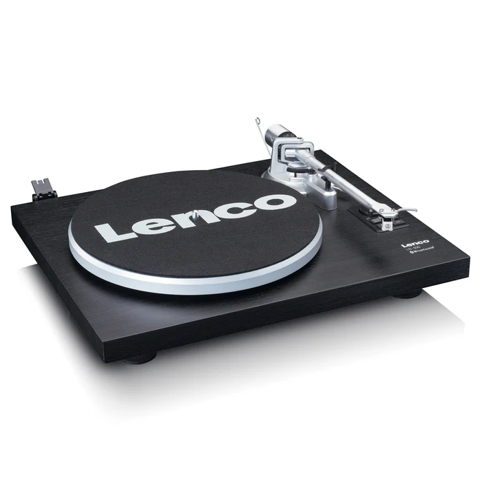 Lenco LS-500BK Bluetooth record player with built-in amplifier and premium black finish for high-quality vinyl playback