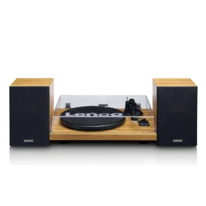 Lenco LS-500OK Bluetooth record player with built-in amplifier and elegant oak finish for premium vinyl playback