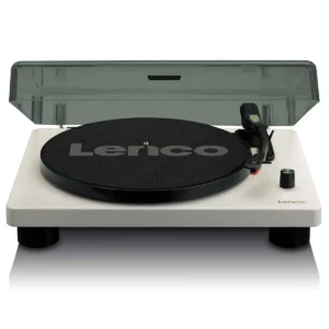 Lenco LS-50GY USB record player with built-in speakers and modern grey finish for vinyl playback and recording