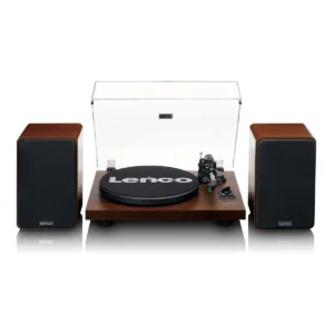 Lenco LS-600WA Bluetooth record player with built-in amplifier and premium wooden finish for high-quality vinyl playback
