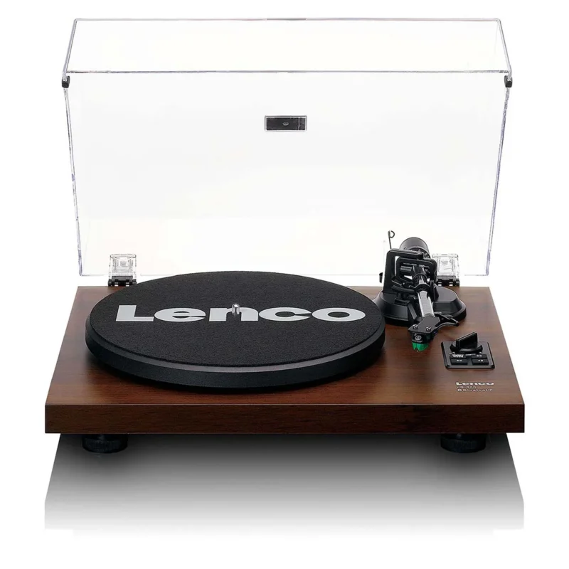 Lenco LS-600WA Bluetooth record player with built-in amplifier and premium wooden finish for high-quality vinyl playback