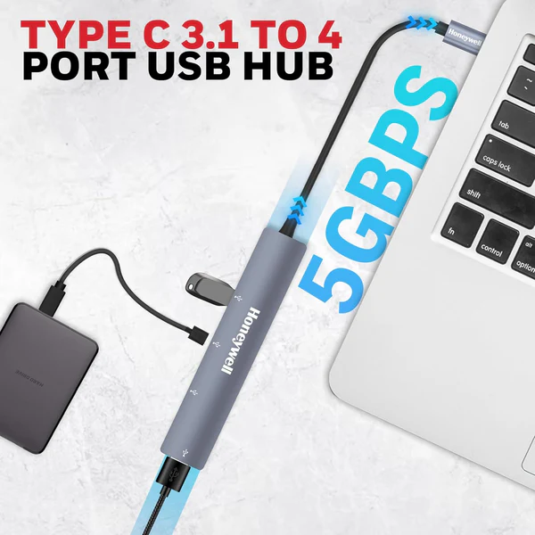 Honeywell 4-in-1 Type-C USB Hub