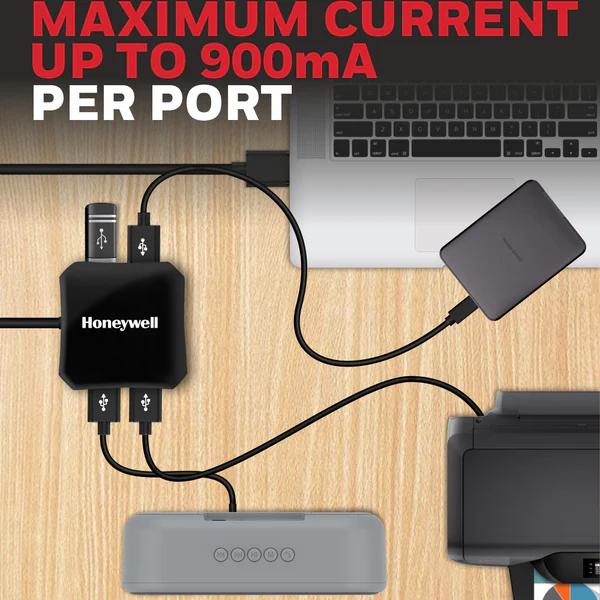 Honeywell 5Gbps 4-Port USB 3.0 Hub – Momentum HC000010 Ultra-Slim USB Hub with 1.2M Cable for Laptop Desktop 2 Honeywell 5Gbps 4-Port USB 3.0 Hub