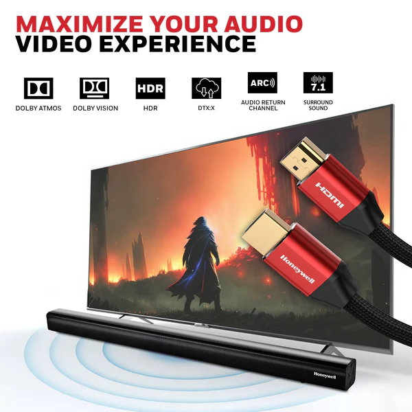 Honeywell HDMI 1Mtr with Ethernet with 2.1 Compliant
