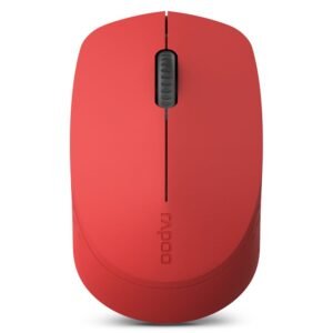 Rapoo M100 Silent Wireless Mouse Red | Ultra-Quiet, Multi-Mode, 1300 DPI, Bluetooth 3.0/4.0/2.4 GHz, 9 Months Battery