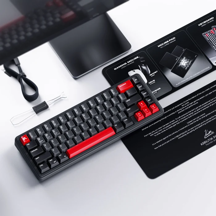 Cybeart Akula 65 Compact Tri-Mode WIRELESS Gaming Keyboard BLACK