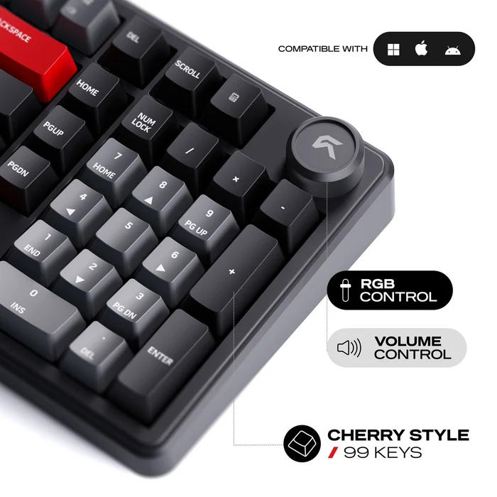 Cybeart Akula 99 Wireless Mechanical Gaming Keyboard Black