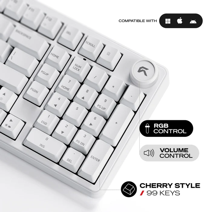 Cybeart Akula 99 Wireless Mechanical Gaming Keyboard White