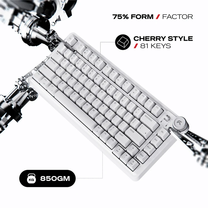 Cybeart Nighthawk 75 Wireless Mechanical Keyboard WHITE